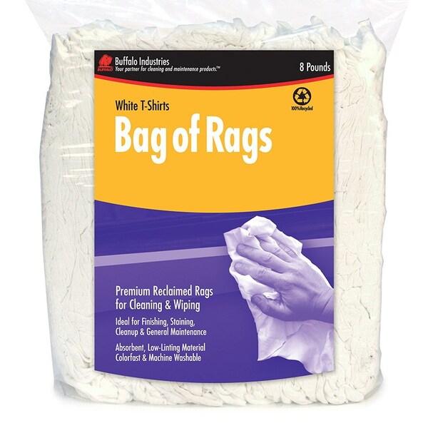 Buffalo Industries 8 Lb Wht Tee Sht Rags Bagged 10526PB - main